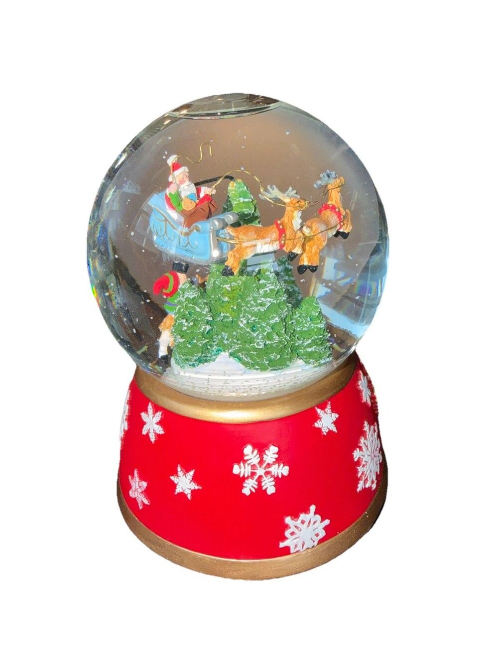Vintage Dept 56 North Pole Musical Wind-Up Snow Globe “Here Comes Santa Claus”